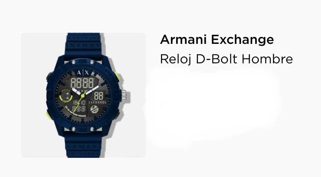 Reloj D-Bolt Hombre ARMANI EXCHANGE color Azul